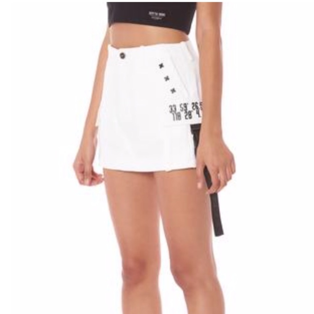 White cargo style skirt